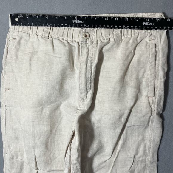 Tommy Bahama Womens Relax Fit Linen Pants M Beige Straight Leg High‎ Rise Woven - Picture 12 of 12